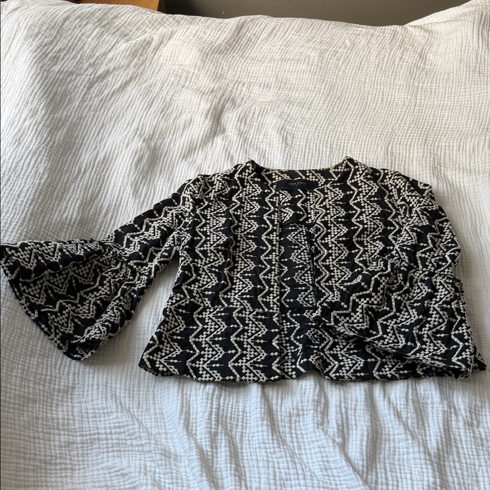 Zara Black and White Patterned Jacket